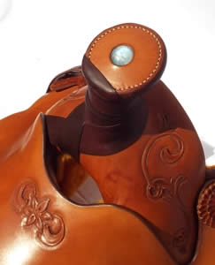 moonstone inlaid in horn cap 